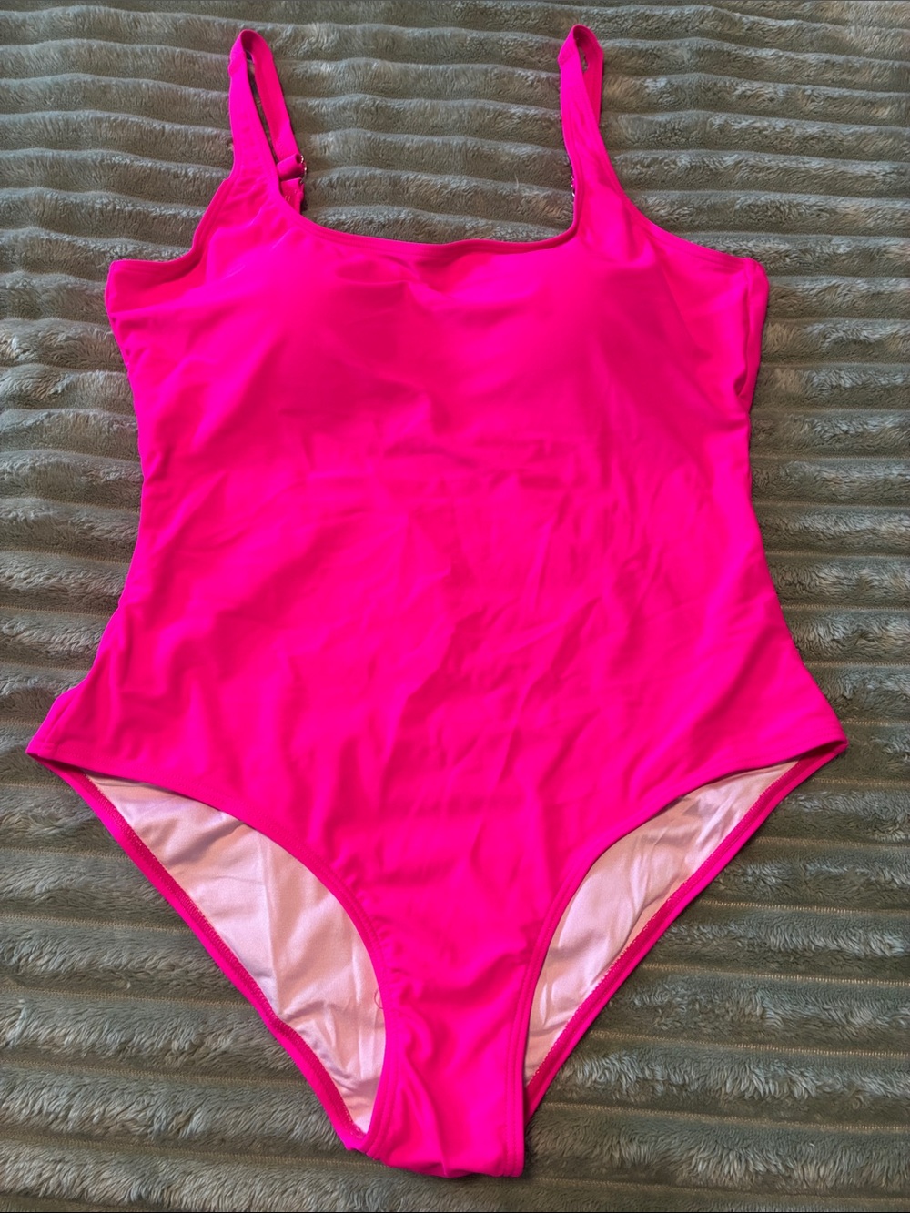 Bright Hot Pink One-Piece Swimsuit - Classic Scoop Neck